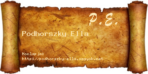 Podhorszky Ella névjegykártya